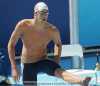 Michael Phelps USA Swimmer Athens Olympics - stretching out