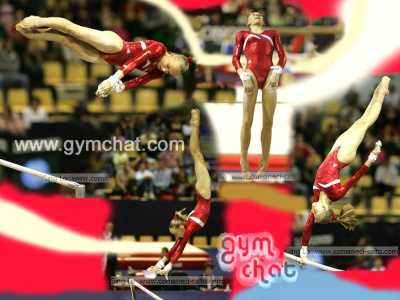 Nastia Liukin uneven bars collage - computer desktop wallpaper