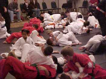 Kids mat work at Jujitsu America Convention 2000