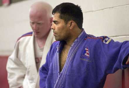Scott Moore and Marlon Lopez, Judo Paralympians training at Cahill's Judo Academy