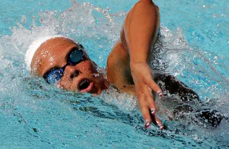 French Swimmer, women's swim heat, freestyle - Athens Olympics women's swim meet