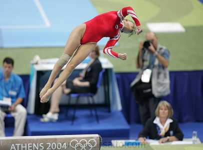 Liudmilla Ezhova beam twists dismount - 2004 Athens Summer Olympics