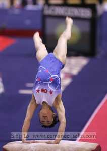 Hong Un Jong vault yurchenko entry - Aarhus Worlds 2006 