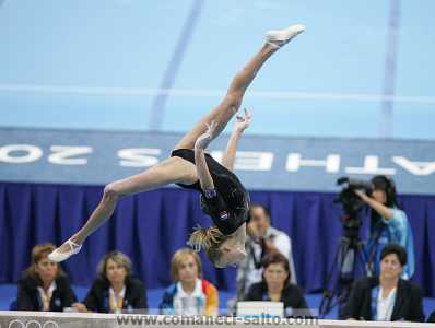 Svetlana Khorkina  beam  back aerial - 2004 Athens Summer Olympics