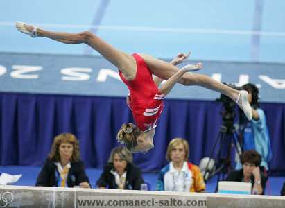 Svetlana Khorkina  beam back aerial - 2004 Athens Summer Olympics