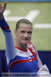 Svetlana Khorkina  waving to spectators - 2004 Athens Summer Olympics