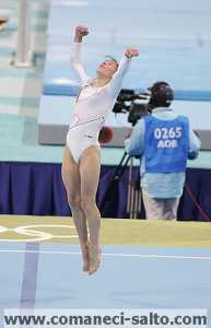 Catalina Ponor punching for layout with twist on floor - 2004 Athens Summer Olympics