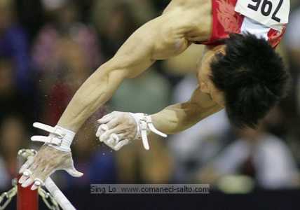 Hiroyuki Tomita high bar release move catch - Aarhus Worlds 2006